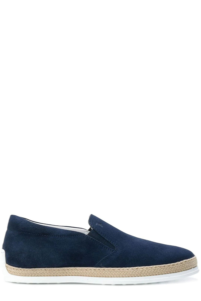 Shop Tod's Round Toe Slip In Blue