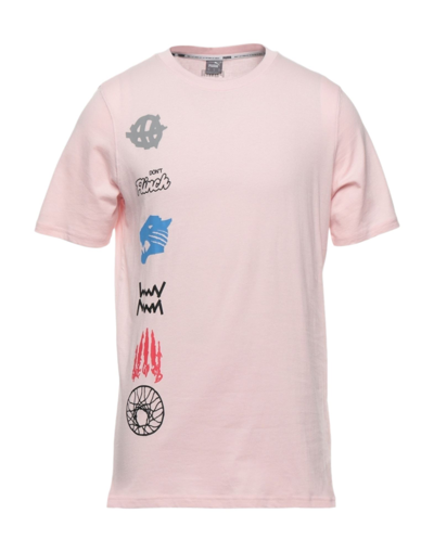 Shop Puma Man T-shirt Pink Size L Cotton, Polyester