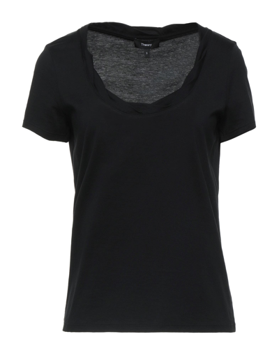 Shop Theory Woman T-shirt Black Size L Pima Cotton
