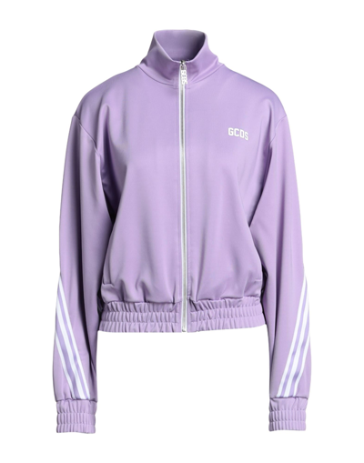 Shop Gcds Woman Sweatshirt Lilac Size L Polyester, Elastane In Purple