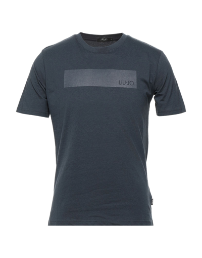 Shop Liu •jo Man T-shirts In Dark Blue