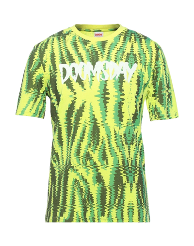 Shop Doomsday Society Man T-shirt Acid Green Size M Cotton