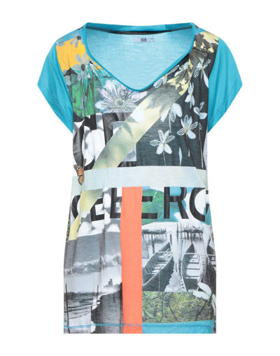 Shop Ice Iceberg Woman T-shirt Turquoise Size 4 Modal In Blue