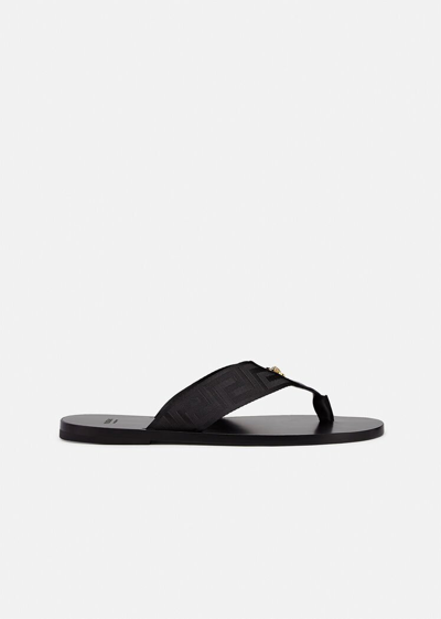 Shop Versace Greca Sandals, Male, Black, 40
