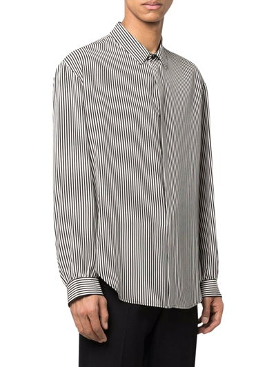 Shop Saint Laurent Striped Shirt In Black