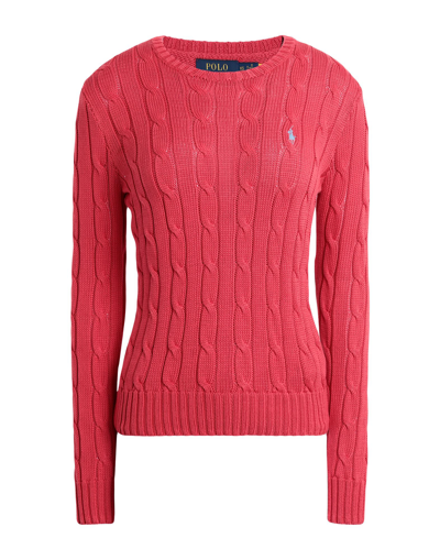 Shop Polo Ralph Lauren Cable-knit Cotton Sweater Woman Sweater Red Size Xl Cotton