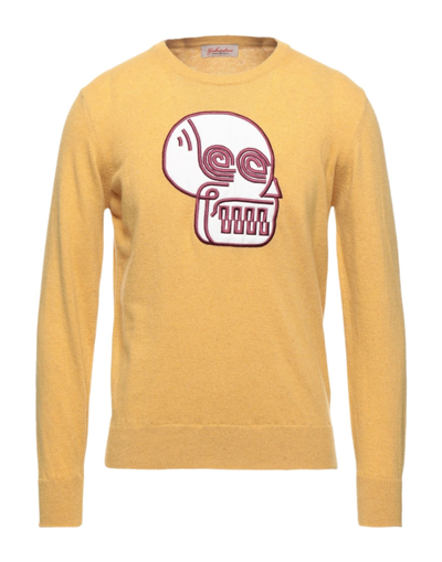 Shop Gabardine Man Sweater Ocher Size Xxl Wool, Viscose, Nylon, Cashmere In Yellow