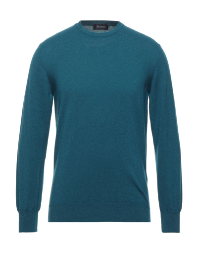 Shop Drumohr Man Sweater Deep Jade Size 38 Wool, Cashmere In Green