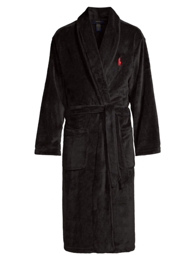 Shop Polo Ralph Lauren Men's Shawl Collar Robe In Polo Black