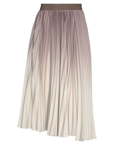 Shop Agnona Midi Skirts In Light Brown