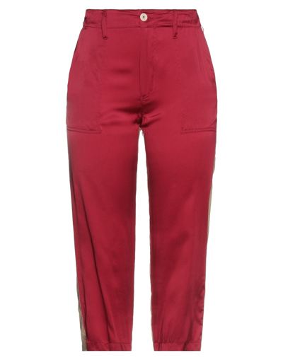 Shop Jejia Woman Pants Burgundy Size 8 Silk, Cotton In Red