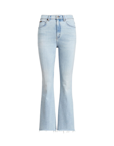 Shop Polo Ralph Lauren Sharona Crop Flare Jean Woman Jeans Blue Size 31 Cotton, Modal, Lyocell, Elastomul