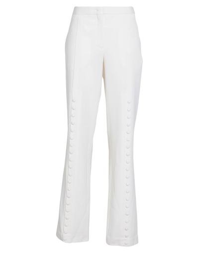 Shop Jil Sander Woman Pants Ivory Size 8 Virgin Wool In White