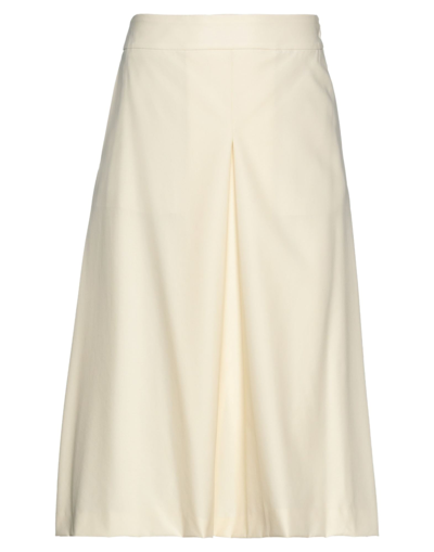 Shop Agnona Woman Midi Skirt Ivory Size 10 Wool