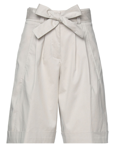 Shop Peserico Woman Shorts & Bermuda Shorts Beige Size 2 Cotton, Polyester, Elastane