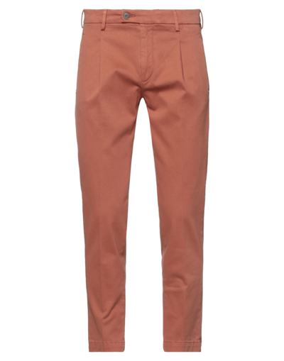 Shop Gabardine Man Pants Rust Size 33 Cotton, Elastane In Red