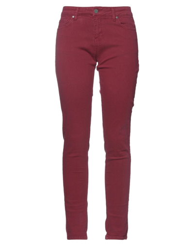 Shop Frankie Morello Woman Jeans Garnet Size 27 Cotton, Elastane In Red