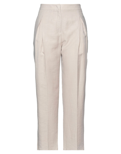 Shop Agnona Woman Pants Beige Size 12 Linen, Polyamide