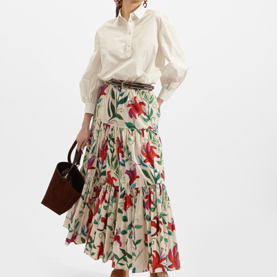 Shop La Doublej Big Skirt In White Lily