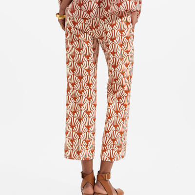 La Doublej Hendrix Ventaglio-print Flared Trousers In Ventaglio