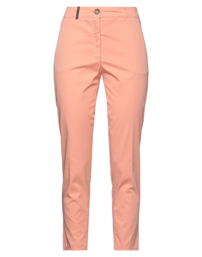 Shop Peserico Woman Pants Salmon Pink Size 12 Cotton, Elastane