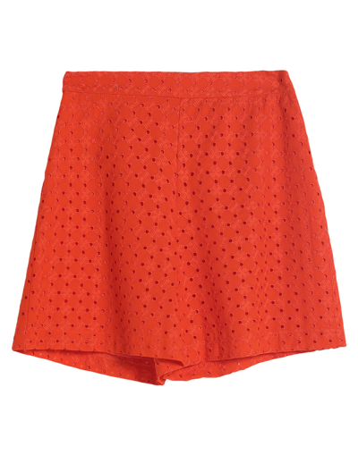 Caractere Caractère Woman Shorts & Bermuda Shorts Orange Size 8 Polyester, Cotton In Orange
