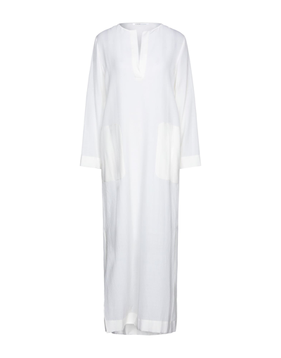 Shop Agnona Long Dresses In Ivory