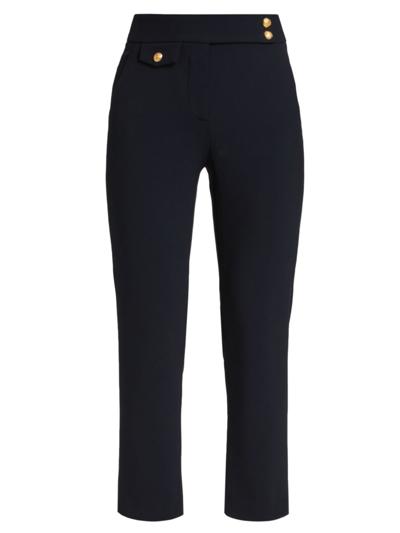 Veronica Beard Renzo High-rise Slim Cropped Pants In Navy