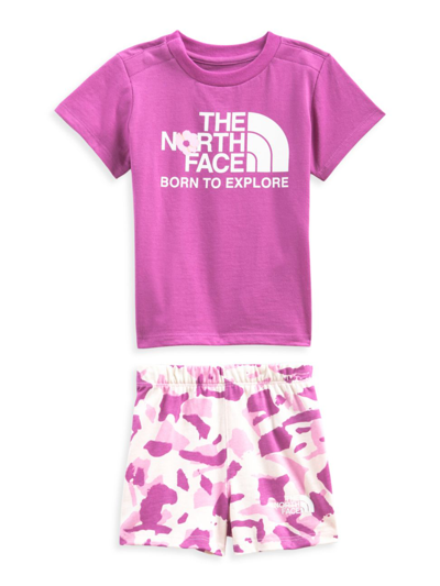 Shop The North Face Baby Girl's 2-piece Cotton Summer Top & Bottom Set In Pink