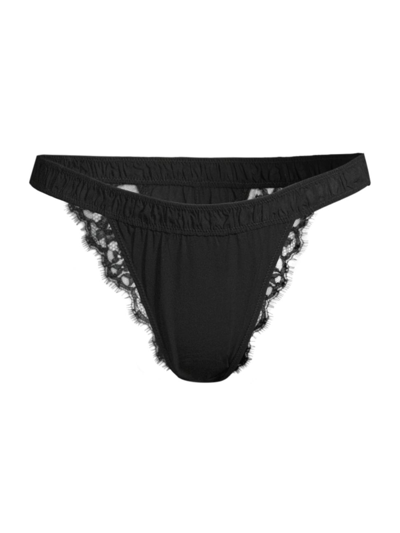 Shop Kiki De Montparnasse Women's Tetine Silk & Lace Panty In Black