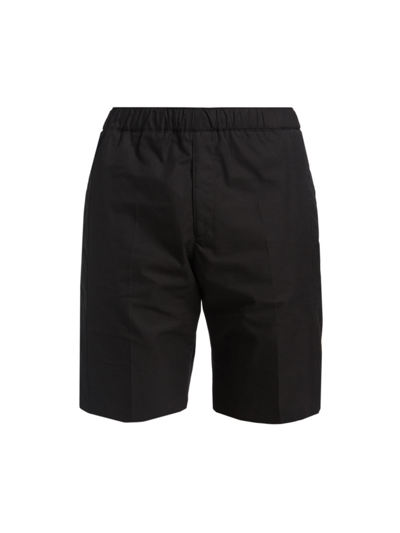 Shop Alexander Mcqueen Men's Flat-front Cotton Shorts In Black