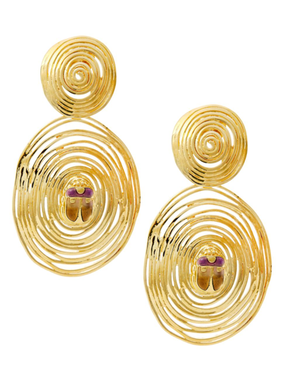 Gas Bijoux Women's 24k Gold-plated & Enamel Beetle Earrings In Metal |  ModeSens