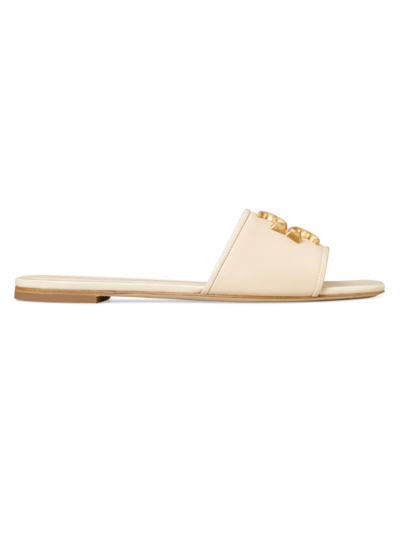 Shop Tory Burch Women's Eleanor Leather Slides In New Cream
