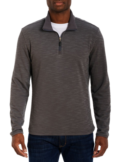Shop Robert Graham Men's Adrift Knit Quarter-zip Sweater In Grey