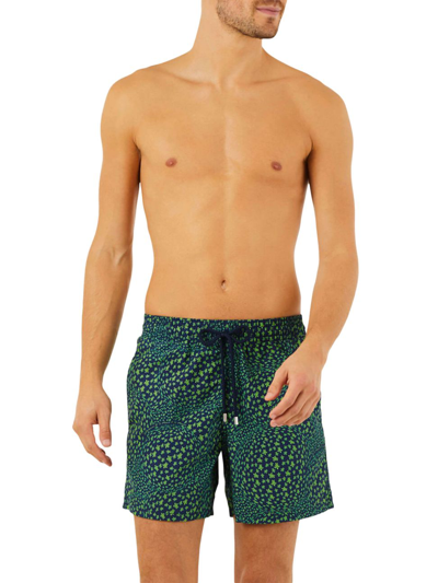 Shop Vilebrequin Men's Te Mana Swim Shorts In Bleu Marine