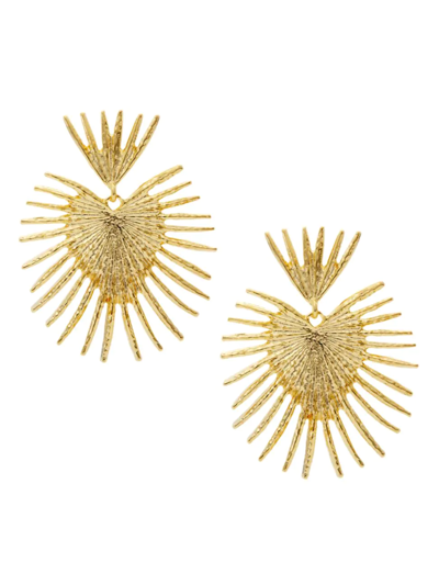 Shop Kenneth Jay Lane Women's Large Fan 22k Gold-plated Drop Earrings