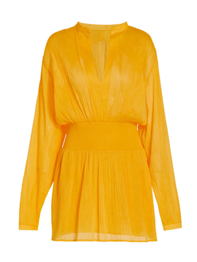 Shop Rag & Bone Women's Calista Chiffon Minidress In Deep Yellow
