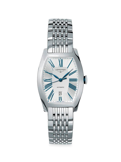 Shop Longines Women's Evidenza 26mm Automatic Bracelet Watch In Silver