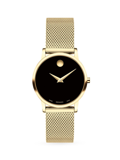 Shop Movado Women's Museum Classic Goldtone Stainless Steel Bracelet Watch In Yellow Gold