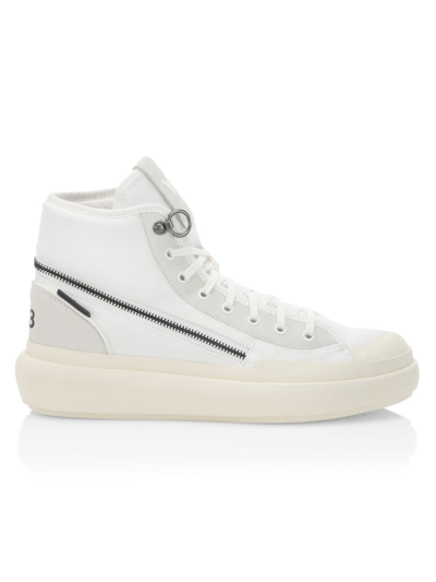 Shop Y-3 Men's Ajatu Court High-top Sneakers In White