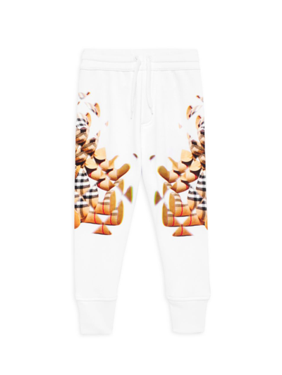 Shop Burberry Little Girl's & Girl's Kaleidoscopic Print Jogger Sweatpants In White
