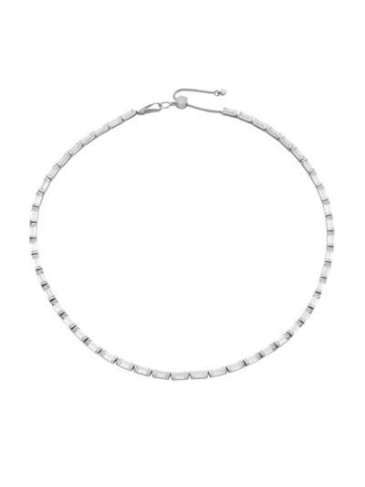 Shop Adriana Orsini Women's Revelry Sterling Silver & Cubic Zirconia Baguette Tennis Necklace