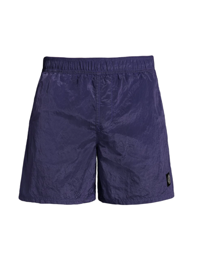 Shop Stone Island Nylon Swim Shorts In Bright Blue
