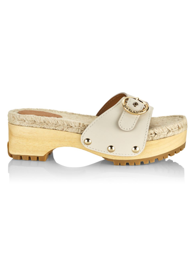 Shop See By Chloé Women's Viviane Suede Heeled Clogs In Natural