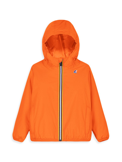 Shop K-way Little Boy's & Boy's Claude Hooded Windbreaker Jacket In Orange