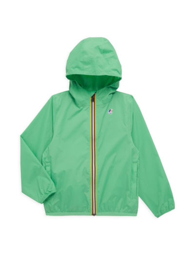 Shop K-way Little Boy's & Boy's Claude Hooded Windbreaker Jacket In Green