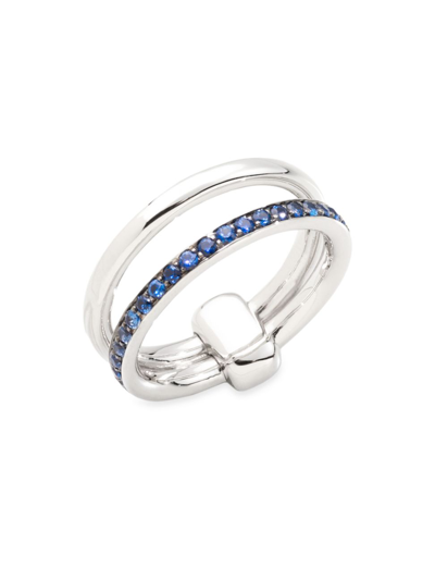 Shop Pomellato Women's Iconica 18k White Gold & Blue Sapphire Ring