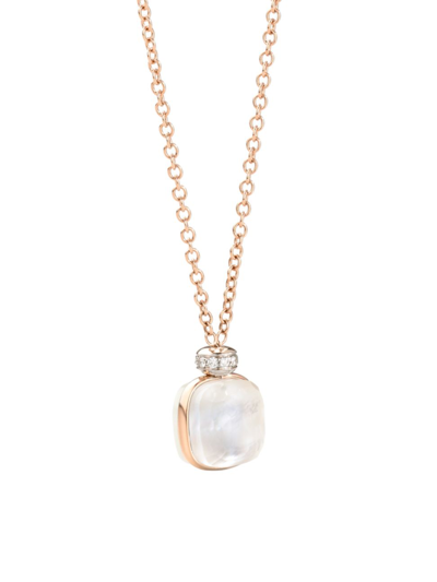 Shop Pomellato Women's Nudo Two-tone 18k Gold, White Topaz, Mother Of Pearl & Diamond Necklace