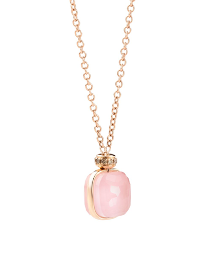 Shop Pomellato Women's Nudo Classic 18k Rose Gold, Quartz, Chalcedony & Diamond Necklace