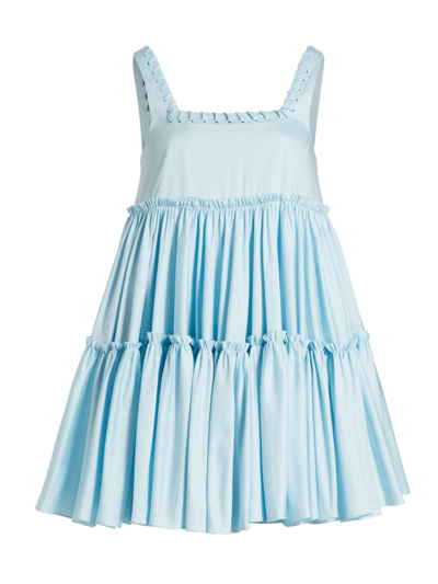 Shop Aje Women's Hushed Laced Sleevless Mini Dress In Pale Blue